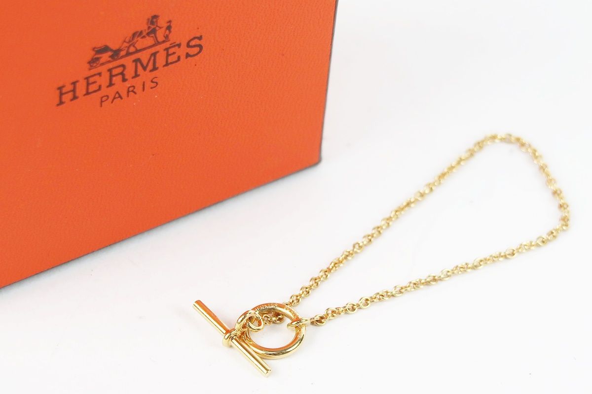 美品】HERMES エルメス エシャペ YG 750 ブレスレット