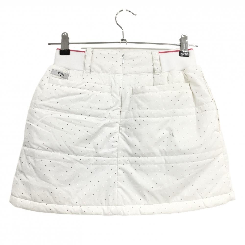 美品】キャロウェイ 中綿スカート 白×ピンク ドット 総柄 ロゴ刺しゅう