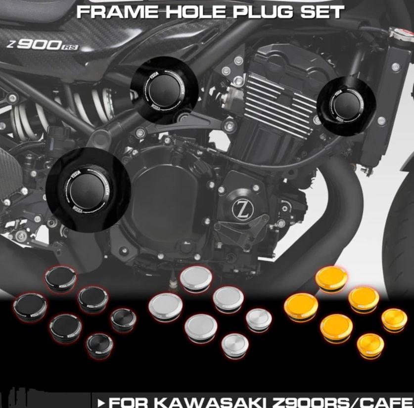 z900rs フレームカバーキャップ 黒、金、銀 kawasaki - メルカリ