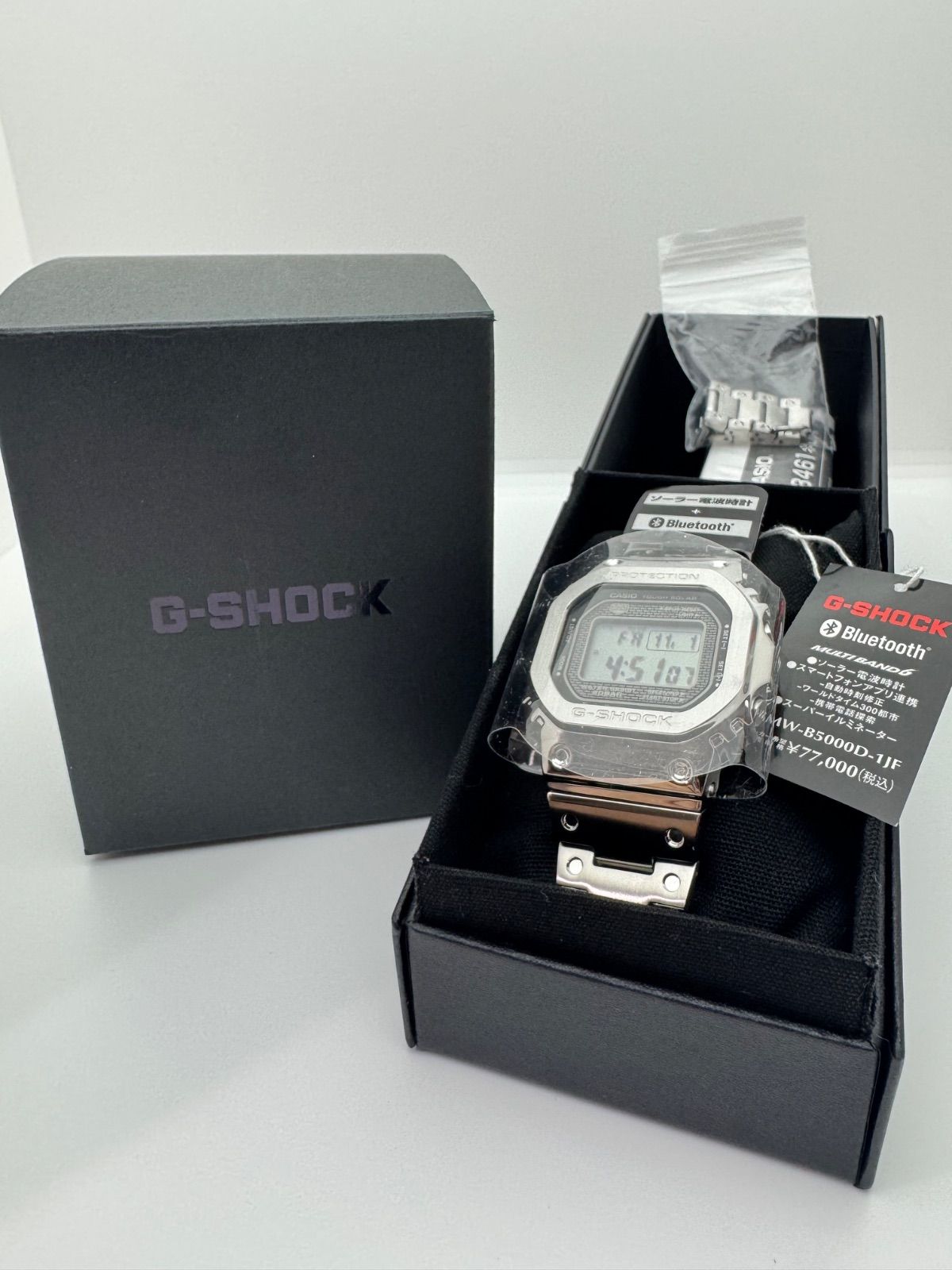 未使用品 送料無料 未使用 カシオ Gショック GMW-B5000D-1JF / シルバー フルメタルケース メタルバンド 電波ソーラー 未使用品 GMW-B5000D-1JF 保証残 シルバー G-SHOCK メンズ