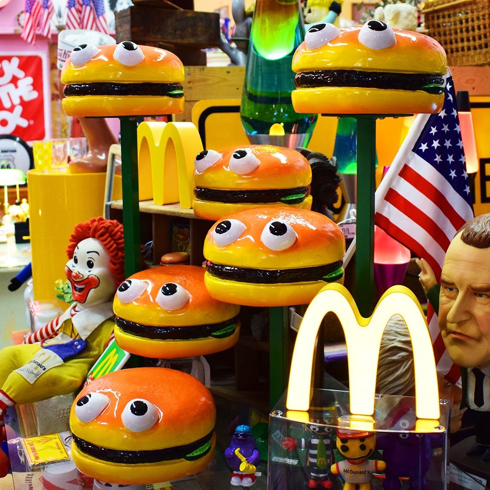 【本体＆専用スタンド】ハンバーガー パッチ スタチュー Hamburger Patch Statue キャラクター アドバタイジング アメリカン雑貨　マクドナルド