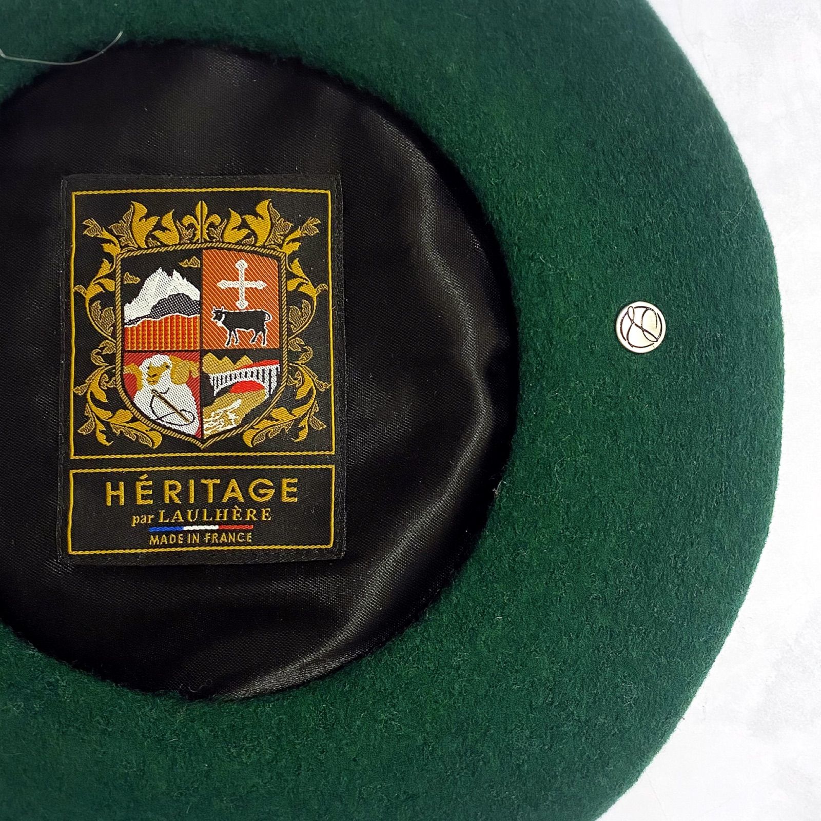HERITAGE par LAULHERE ロレール ウール ベレー帽 リボン LIO グリーン