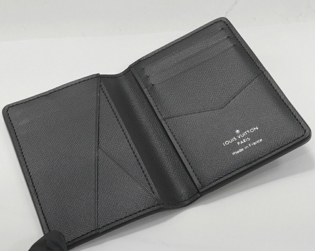LOUIS VUITTON 二つ折りカードケースタイガ ノワール ABランク 美 LOUIS VUITTON 二つ折りカードケースタイガ ノワール ABランク 美