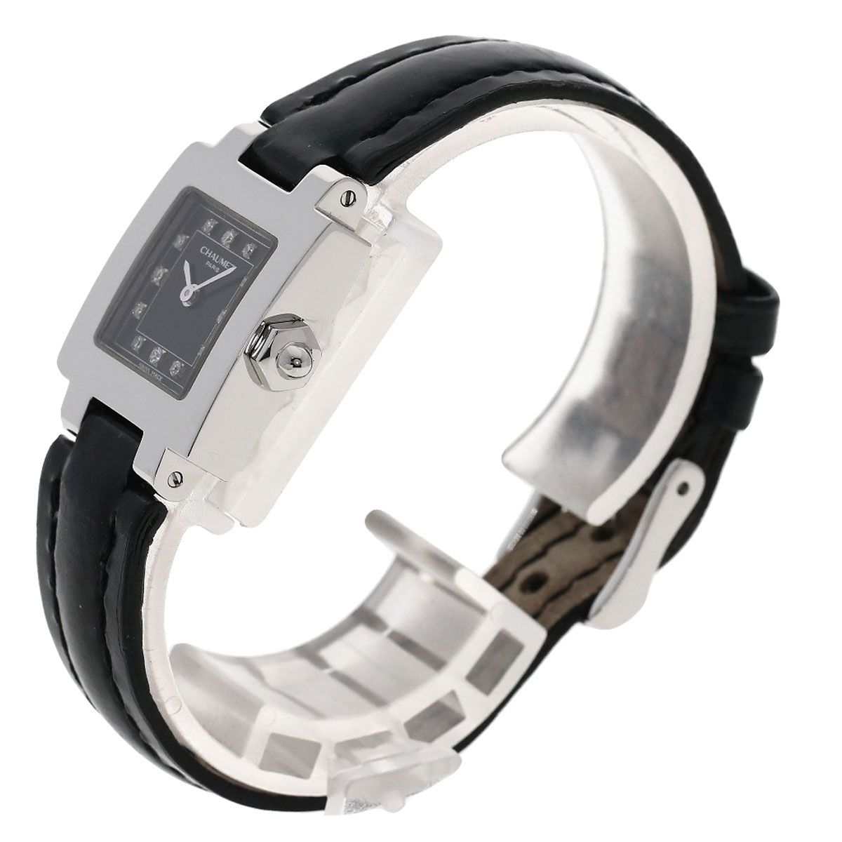Chaumet ショーメ スタイルカレ 12P ダイヤモンド 腕時計 SS 革