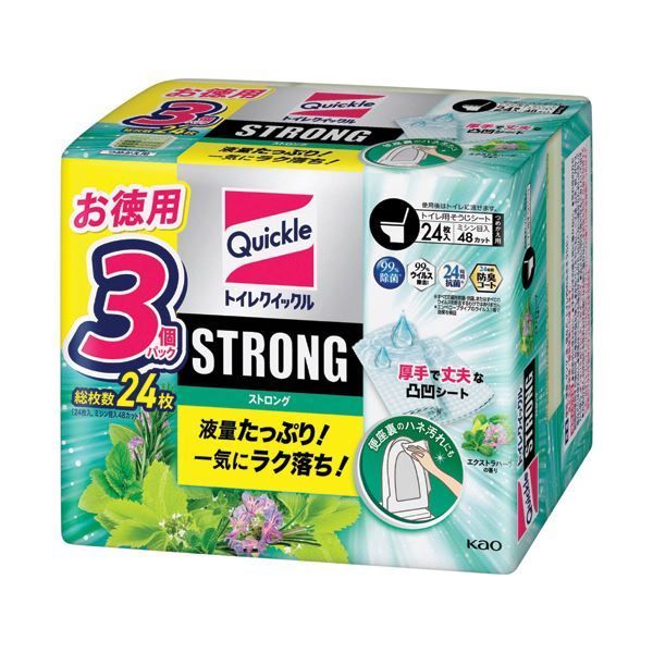 まとめ 花王トイレクイックル STRONG エクストラハーブの香り つめかえ用 1パック 24枚 ×5セット