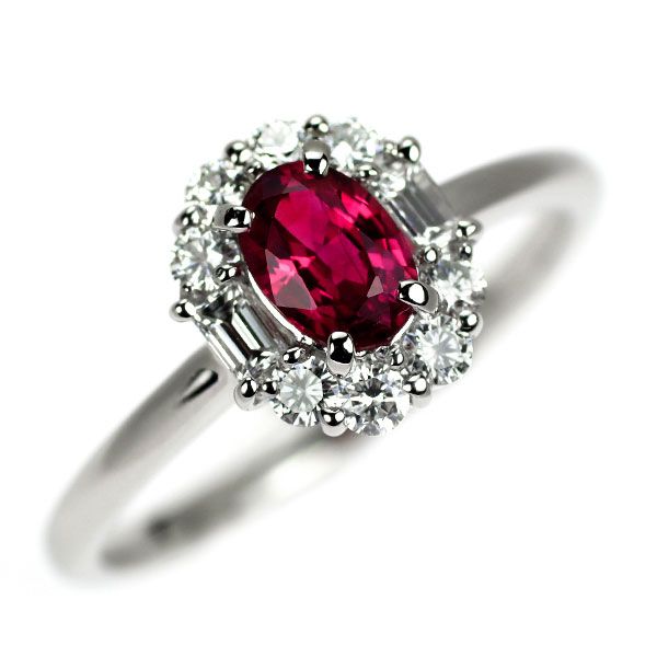 Pt900 ルビー ダイヤモンド リング 0.53ct D0.34ct - メルカリ