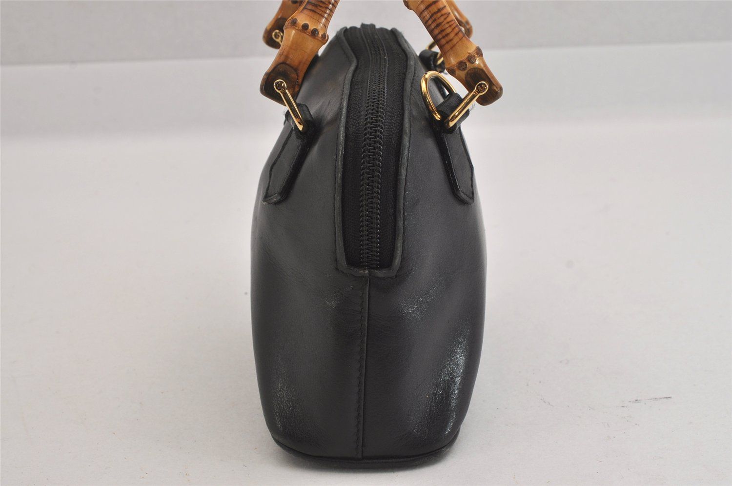 【正規品】グッチ GUCCI バンブー 2WAY ハンドバッグ 黒 A4収納可 グッチバンブー1947 ミニ トップハンドル ブラック レディース