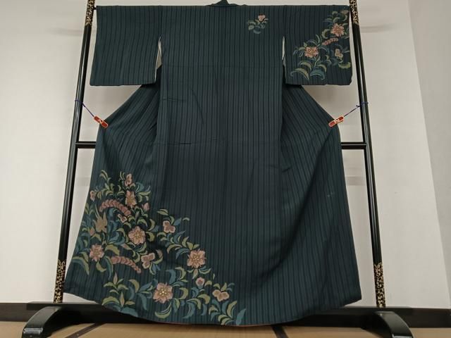 平和屋着物○訪問着 作家物 洋花文 金銀彩 正絹 逸品 DAAQ2930ps