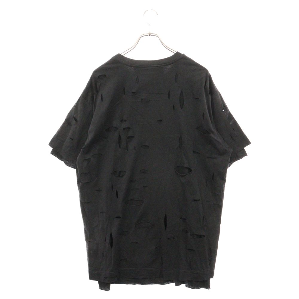 GIVENCHY (ジバンシィ) DESTROYED EFFECT T-SHIRT デストロイドエフェクト 半袖Tシャツ ダメージ加工 フロントロゴ  ブラック BM71G13Y9W 011 - メルカリ