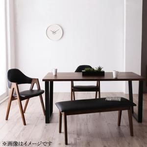 ダイニングセット ベンチ 天然木ウォールナット モダンテイスト 4点セット テーブル チェア2脚 ベンチ1脚 幅150