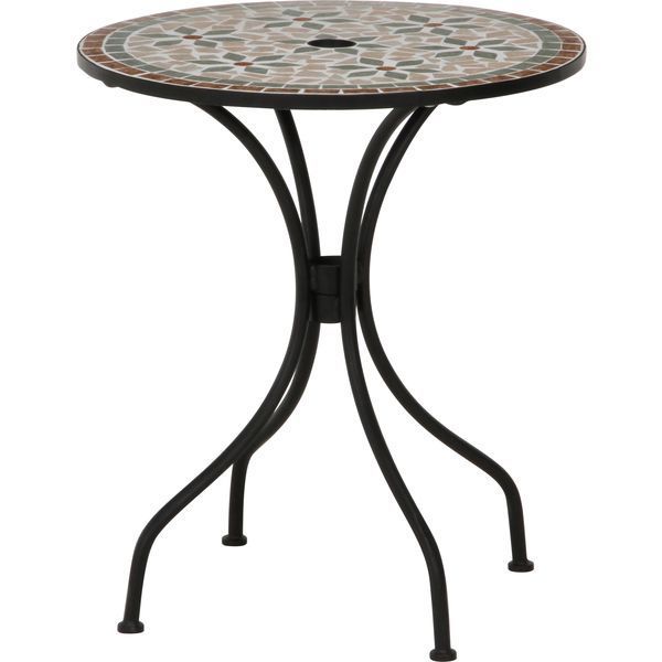 工場 モザイクテーブル 花柄 組立品【】 モザイクテーブル テーブル3点