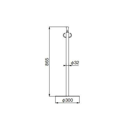 シロクマ フロアパーティションポール クローム シルバー FPP-0171