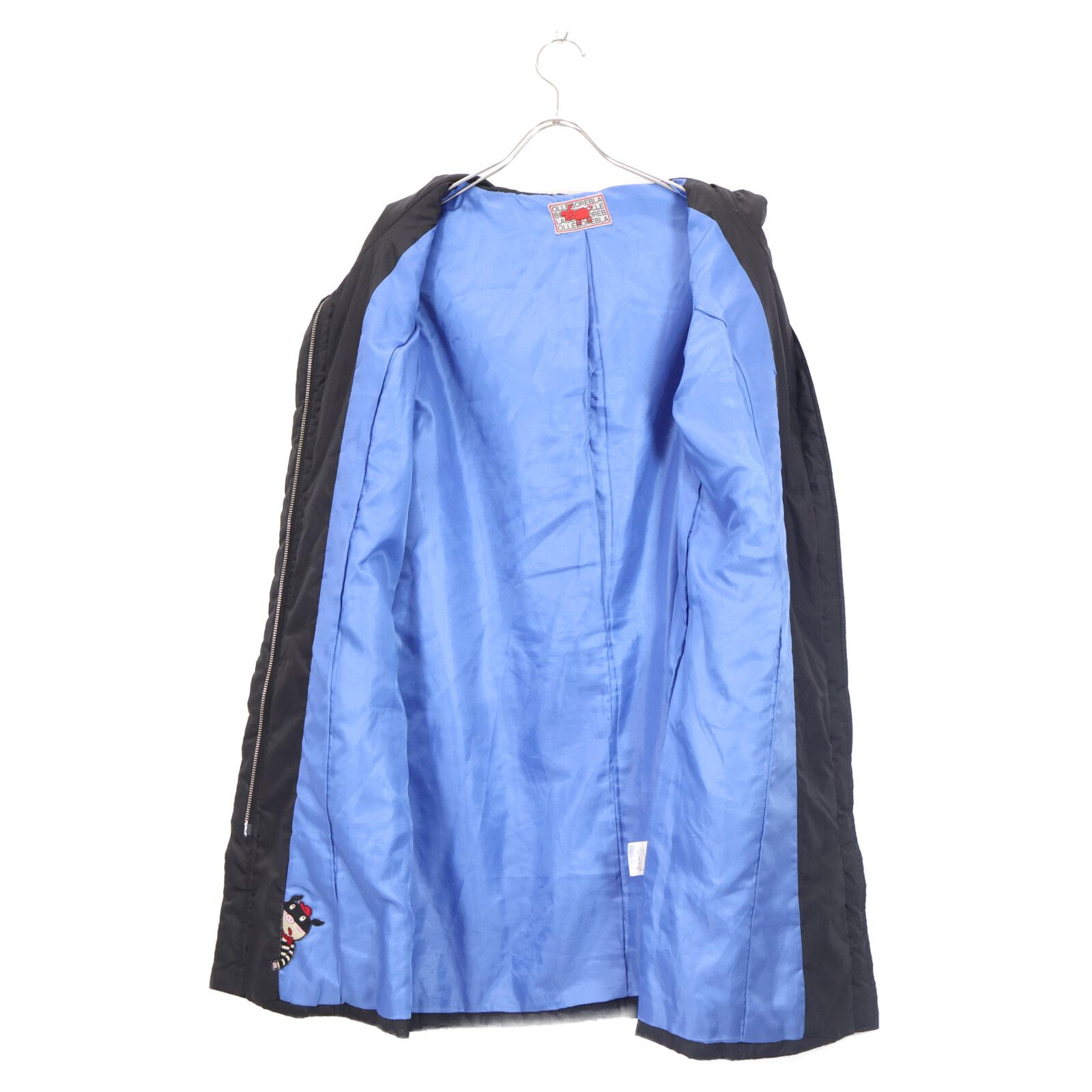 OLLEBOREBLA アルベロベロ ﾌﾞﾗｯｸ 豚さん刺繍 ﾅｲﾛﾝ ﾀﾞｯﾌﾙｺｰﾄ 表記