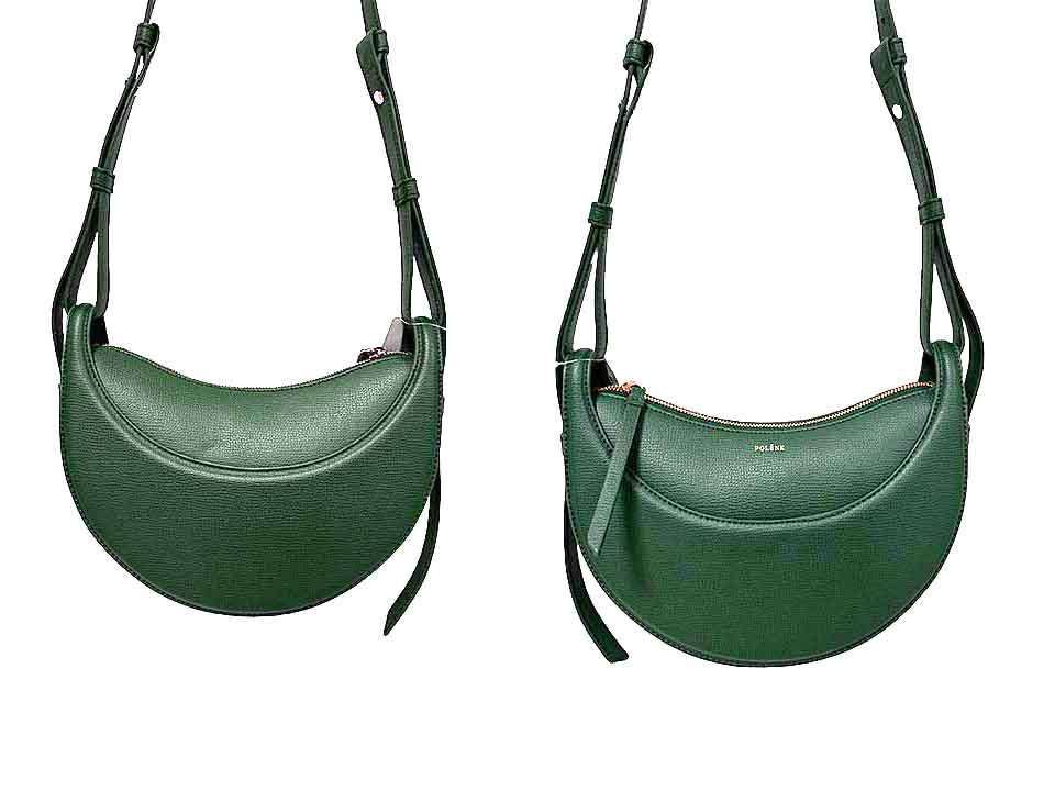 【中古】【美品】Polene 　ポレーヌ　エディション グリーン テクスチャード　レザーバッグ　定価89000円　現行品＿s13＿s-0257-r13 中古】【美品】Polene ポレーヌ エディション グリーン テクスチャード
