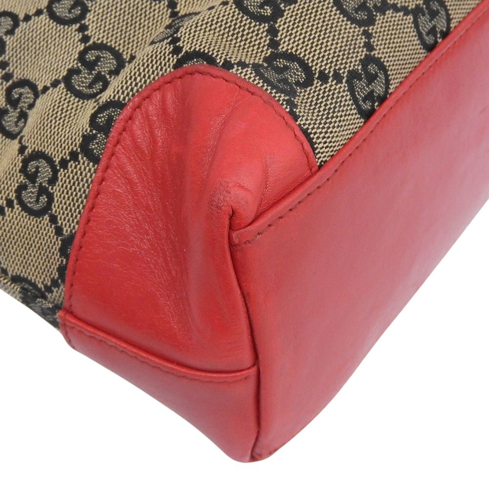 グッチ　ベージュ系×赤　キャンバス×レザー　GG　トート　002 1119 グッチ GUCCI GGキャンバス トートバッグ ハンドバッグ 002 1119