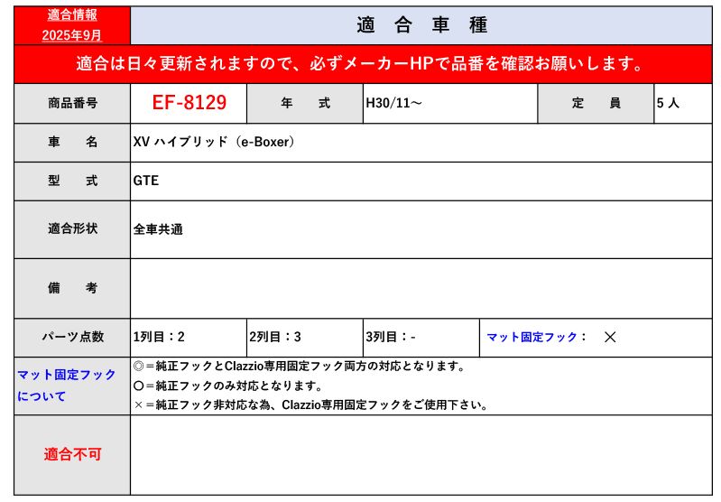 クラッツィオ GTE XV ハイブリッド_1台分 H30|11～ 用立体フロアマット ラバータイプ EF-8129 Clazzio