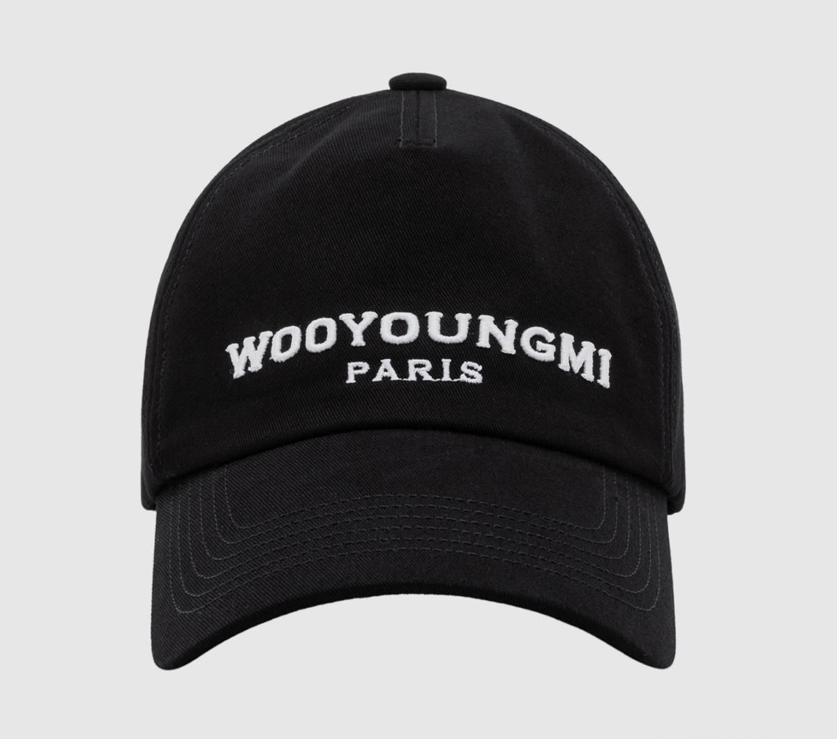 【雷市場（ポンジャン）商品韓国直送】WOOYOUNGMI(ウーヨンミ) 刺繍 ボールキャップ ブラック フルセット
