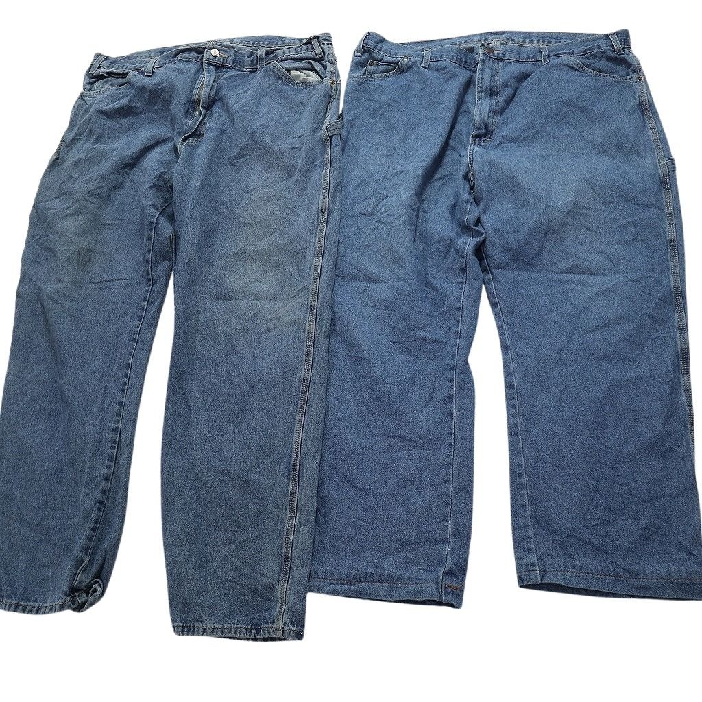 統一感のある 古着卸 まとめ売り ディッキーズ Dickies ペインターデニム パンツ 8枚セット メンズ 40 |42 ブラック ダブルニー 古着 NC1302