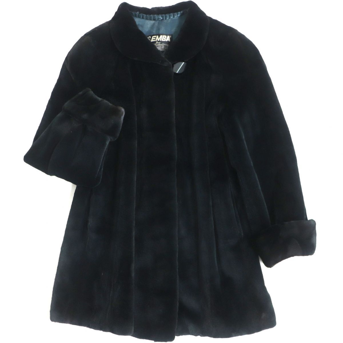 極美品▽EMBA エンバ MINK シェアードミンク 裏地ペイズリー柄 本毛皮 