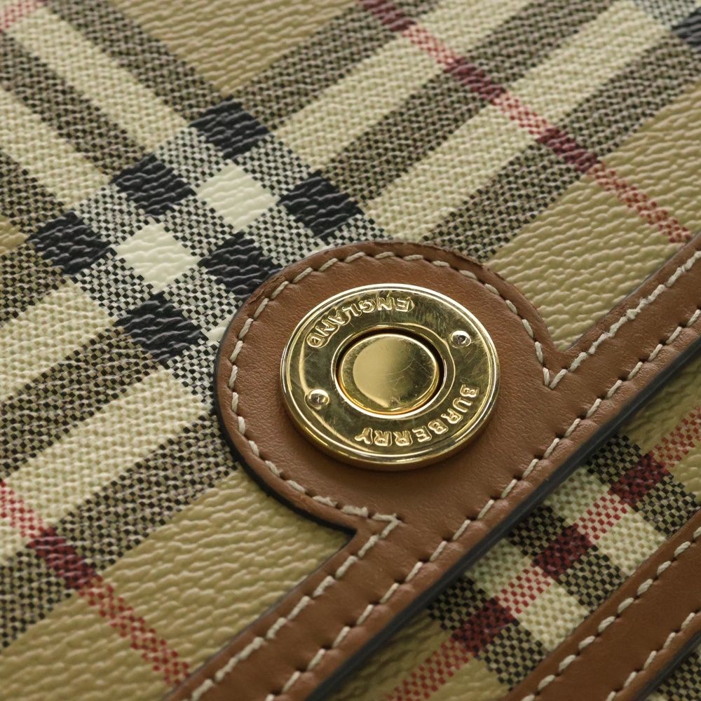 BURBERRY (バーバリー) ノバチェック キャンバス レザー