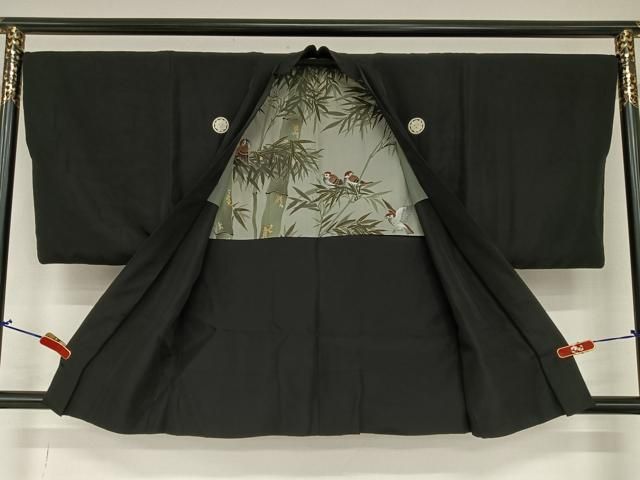 平和屋着物○男性 黒紋付 長羽織セット 正絹 逸品 AAAZ7289zg 楽天市場  