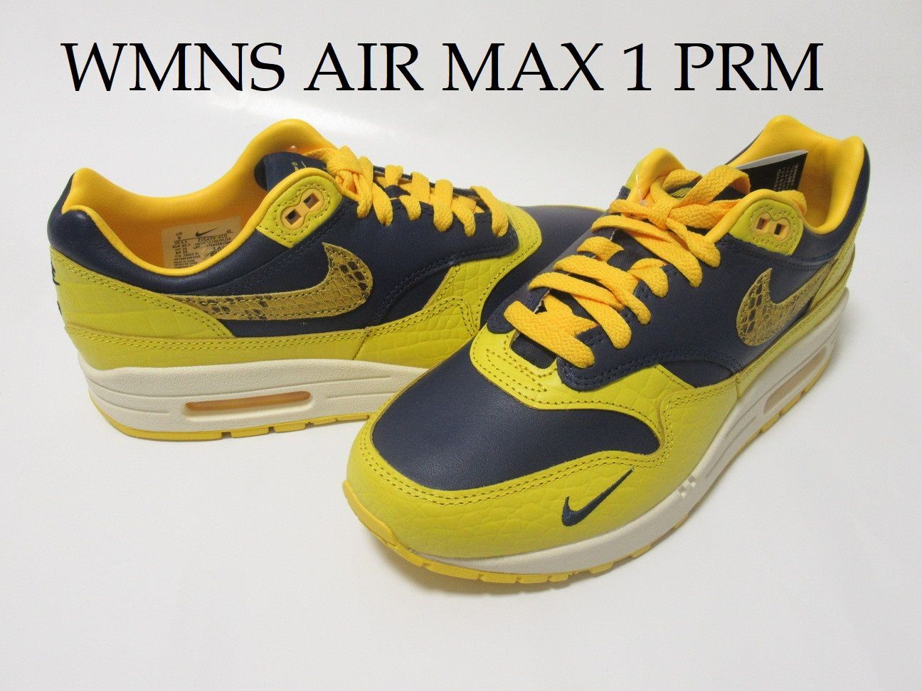 NIKE WMNS AIR MAX 1 PRM 紺 黄 ナイキ ウィメンズ エアマックス