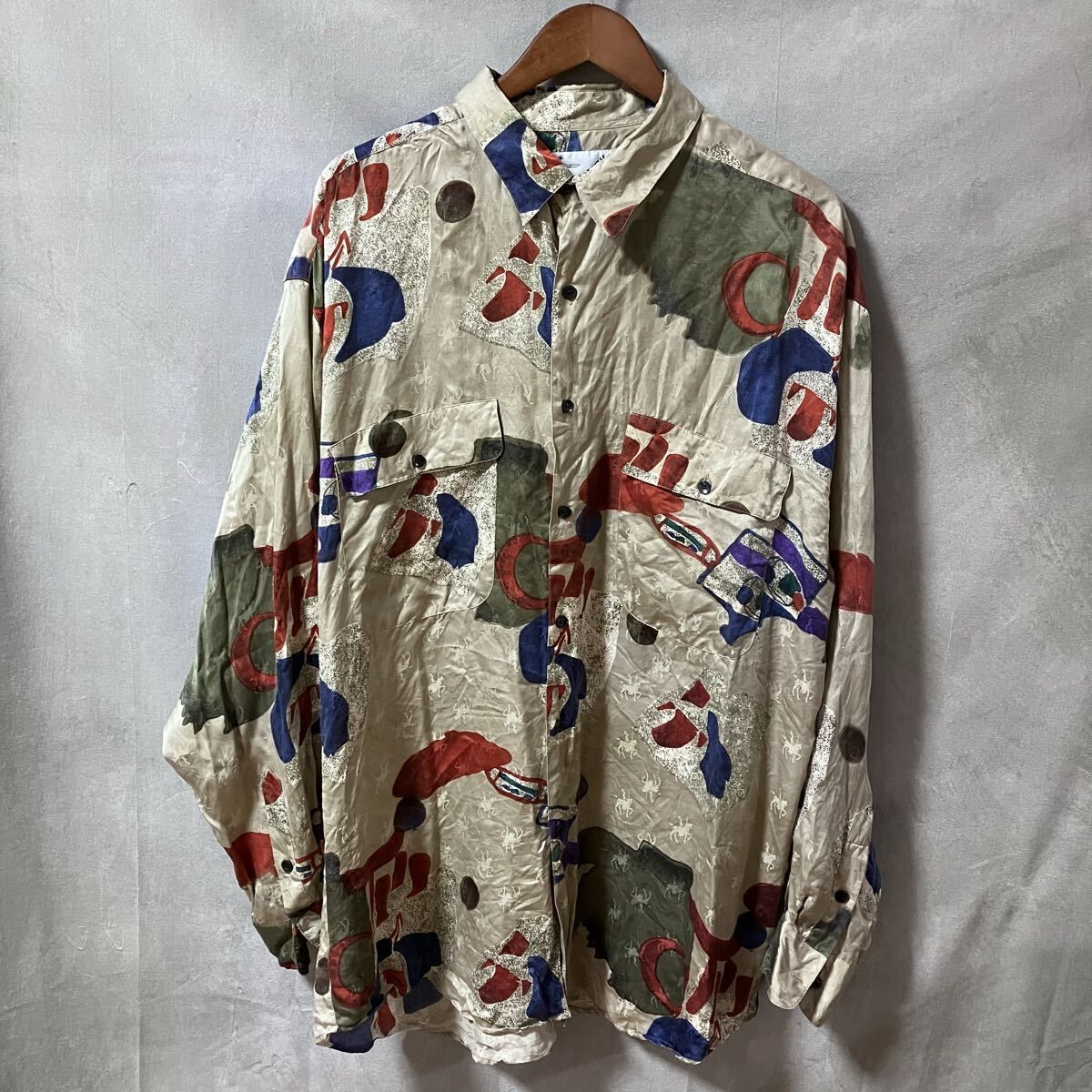 GOOUCH シルク100%シャツ　サイズXL GOOUCH\" 100% Silk Shirt | デッドストック \u2013