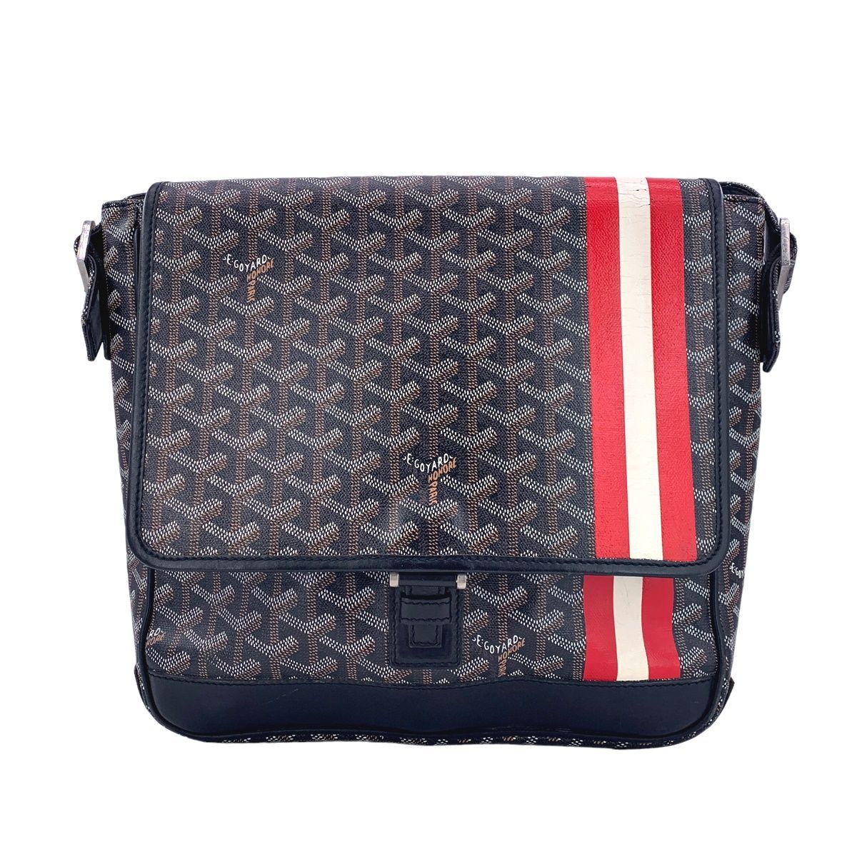 中古】 GOYARD ゴヤール グランブルーMM ヘリンボーン ストライプ ペイント モノグラム 総柄 ショルダーバッグ メッセンジャーバッグ  23037481 AO - メルカリ