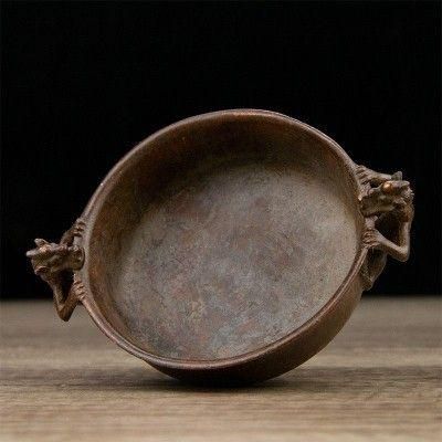 双龍戯珠香炉 銅製 香道具   装飾品   工芸品 美術品 置物 銅器 双龍戯珠銅壺 双獣頭香炉 筆洗 工芸品 置物 - メルカリ
