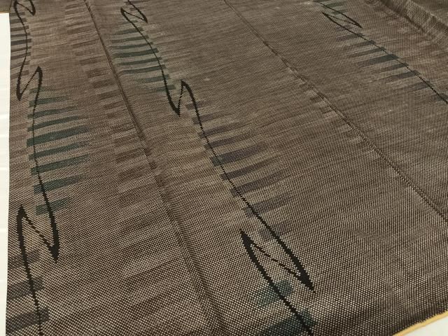 平和屋着物○本場大島紬 泥染め カタス7マルキ 変わり縞 正絹 逸品