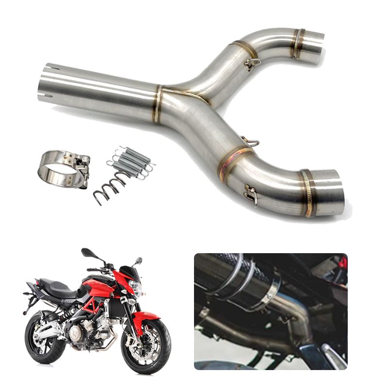 スリップオンフィット アプリリア SHIVER 750 2016-2021 バイク マフラーカスタム ダブルアウトレット ミドルリンクパイプ 51MMインターフ