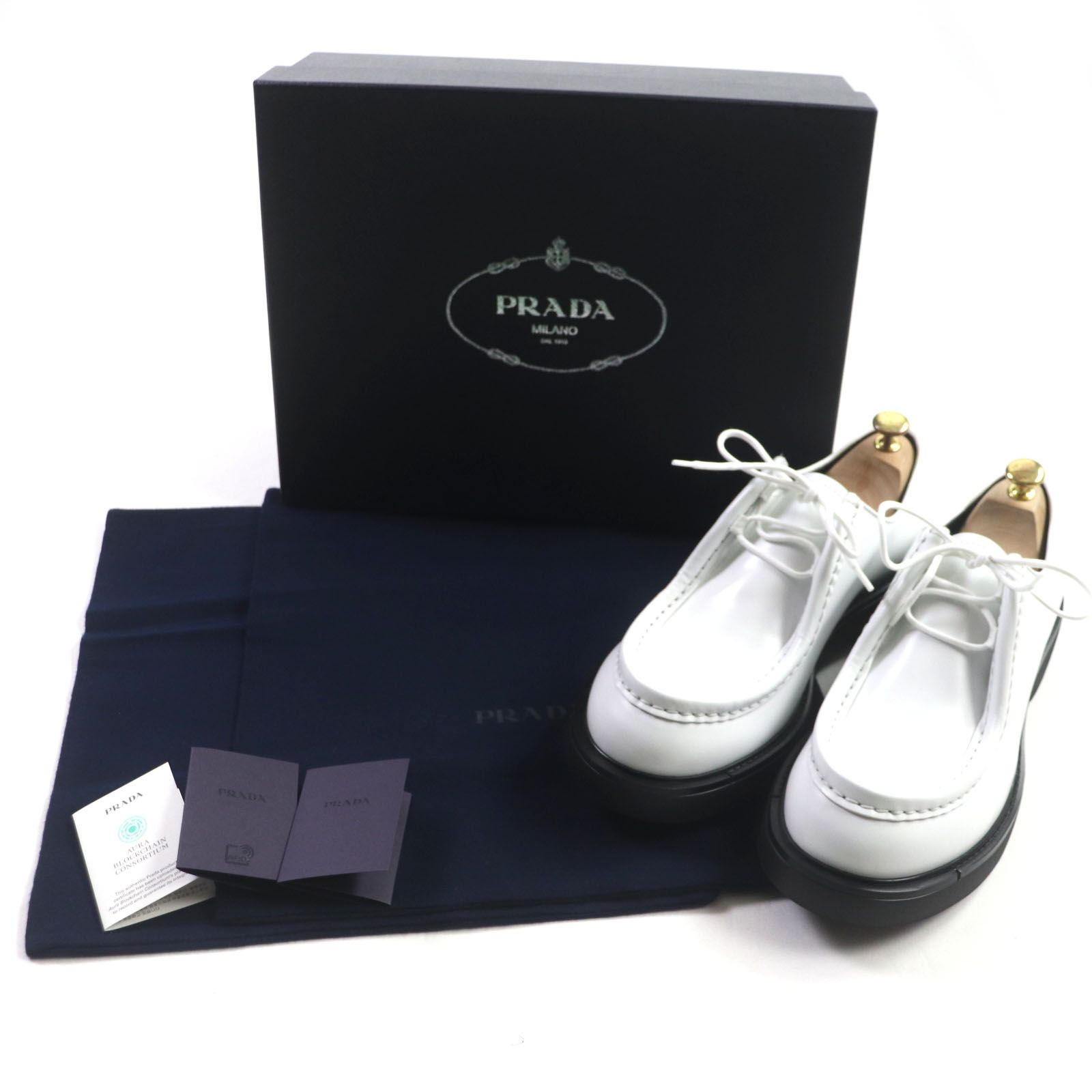 PRADA 正規品　ダイアパソン　レザーシューズ　2EG419 約26cm 新品 プラダ ダイアパソン レザー レザーシューズ 9 1/2 メンズ