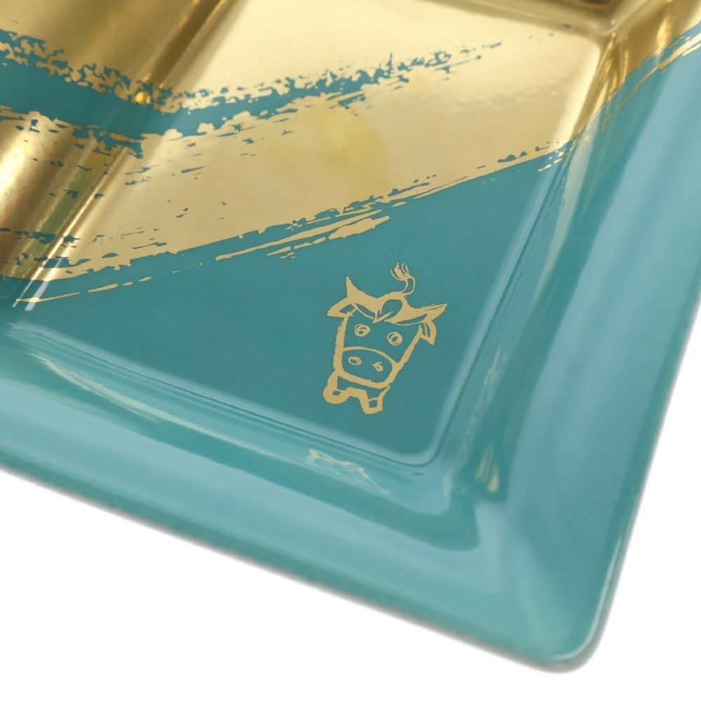 TIFFANY&Co ロゴ ヴィド ポシェ トレイ プレート ゴールド ブルー TIFFANY&Co (ティファニー) ロゴ ヴィド ポシェ トレイ プレート