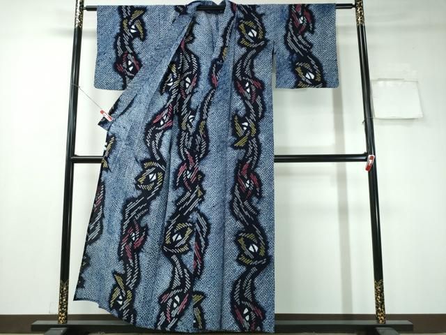 平和屋着物∴夏物 浴衣 有松鳴海絞り 枝花文 綿 CAAY4425ng