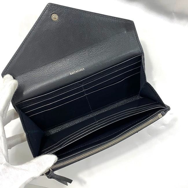 バレンシアガ 二つ折り 長財布 ブラック エブリデイ 499207