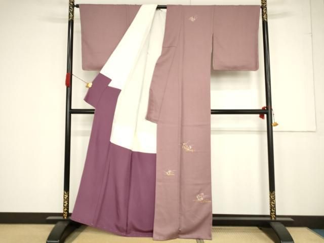 平和屋着物○江戸小紋 横段花文 正絹 逸品 AAAY1874ck