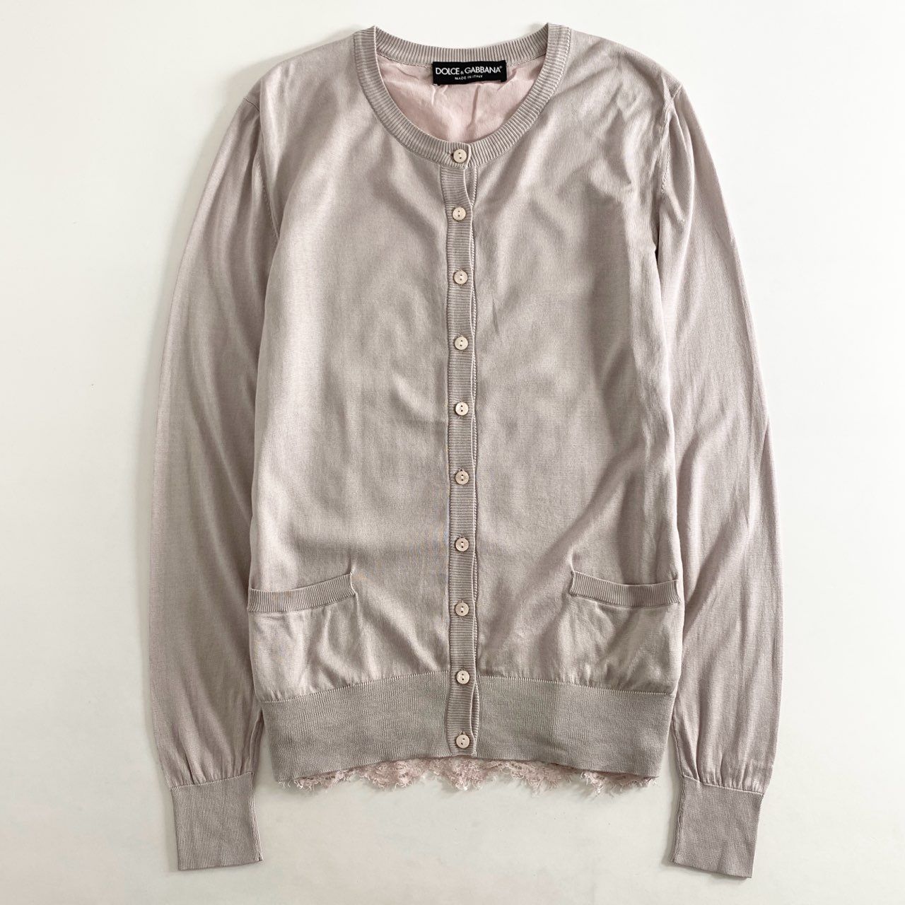 DOLCE&GABBANA ドルガバ　カーディガン　羽織物　レース　サイズ42 35g28 DOLCE&GABBANA ドルチェアンドガッバーナ イタリア製 レース切替