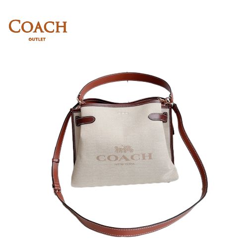 コーチ CH190 COACH HANNA ハンナ ショルダー バッグ 2WAY ハンドバッグ　キャンバス 手提バッグ 大容量 バケットバッグ  アウトレット品 チョーク