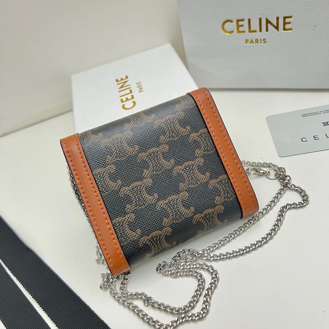 すぐ届く！幅広く使える CELINE トリオンフチェーンウォレット 本日限定】?Celine トリオンフ チェーンウォレット 10783 ? 高級