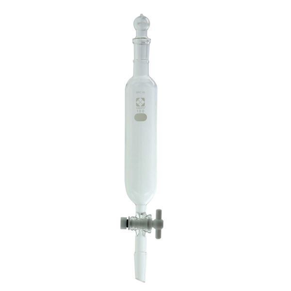 SPC分液ロート 円筒形 PTFEコック付 100mL