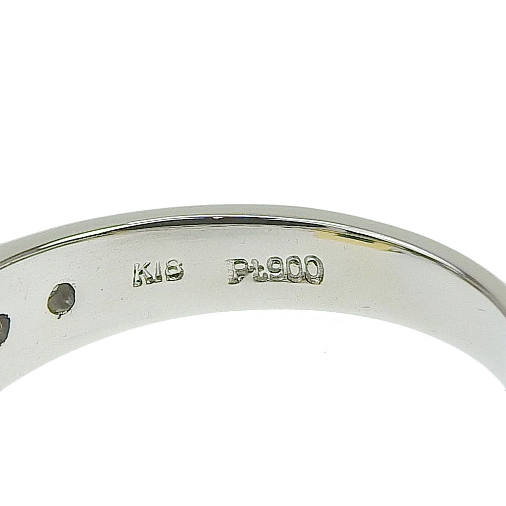 本物保証】 鑑付 新品同様 リング 指輪 約8.7g プラチナ Pt900/K18YG  