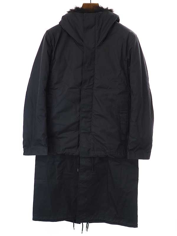 ラッドミュージシャン 2WAY モッズコート コヨーテファー ライナー 44 黒 ラッドミュージシャン 2WAY モッズコート コヨーテファー ライナー 44