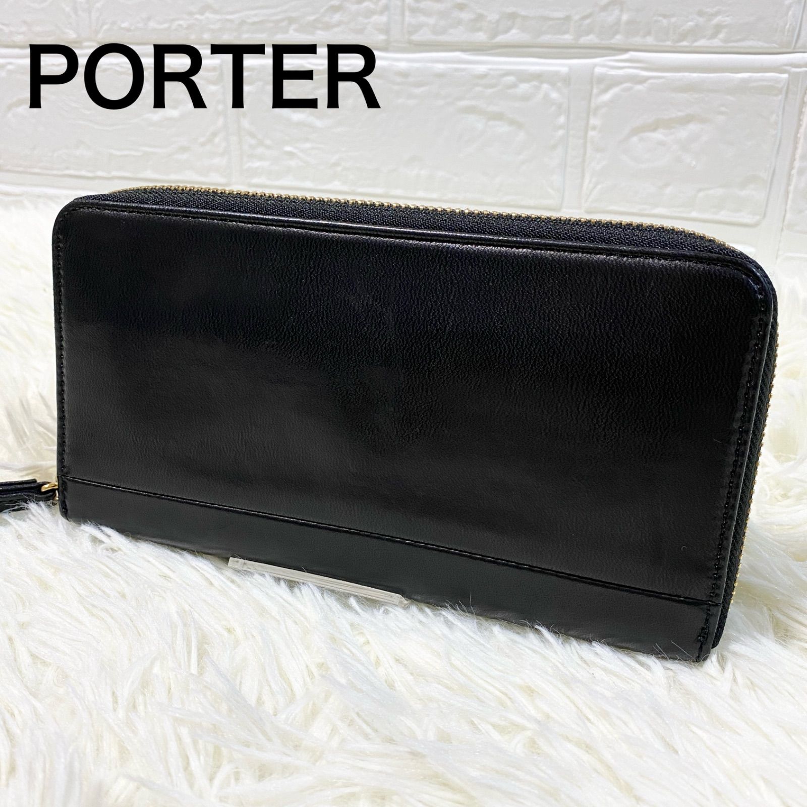 セール！3/17(日)まで⭐︎コメントで500円引き！⭐︎良品✨【PORTER】ポーター WISE ワイズウォレット 長財布 馬革 ラウンドファスナー  黒 - メルカリ