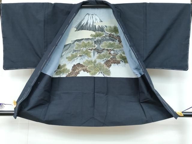 平和屋着物○男性 紬 アンサンブル 色無地 褐返し色 やまと誂製 正絹 