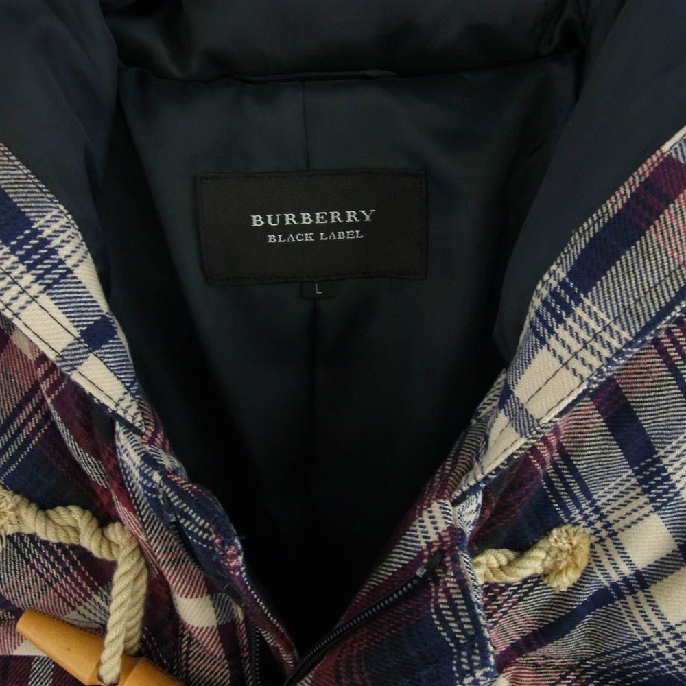 バーバリーブラックレーベル　ダッフルコート【LL】キャメル　ウール　チェック 美品 BURBERRY BLACK LABEL ダッフルコート チェック 赤