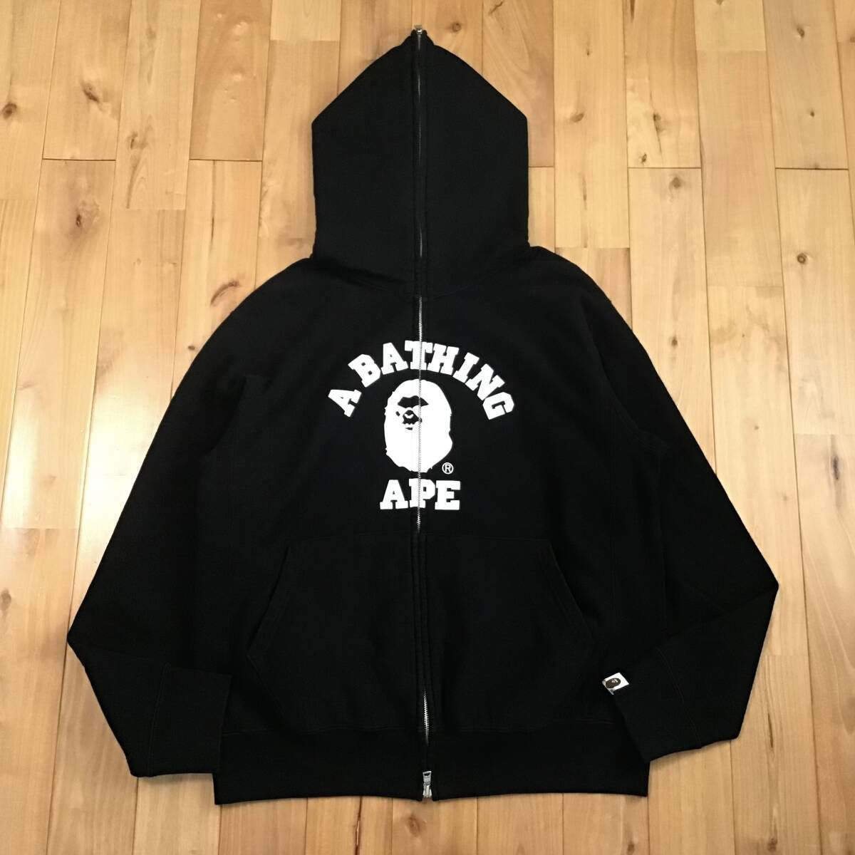 Mad face カレッジロゴ フルジップ パーカー Mサイズ black a bathing  