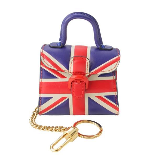 【デルヴォー】Delvaux　MINIATURES AROUND THE WORLD ブリヨン イギリス ミニチュア バッグ チャーム ブルー 【中古】【鑑定済・正規品保証】191831