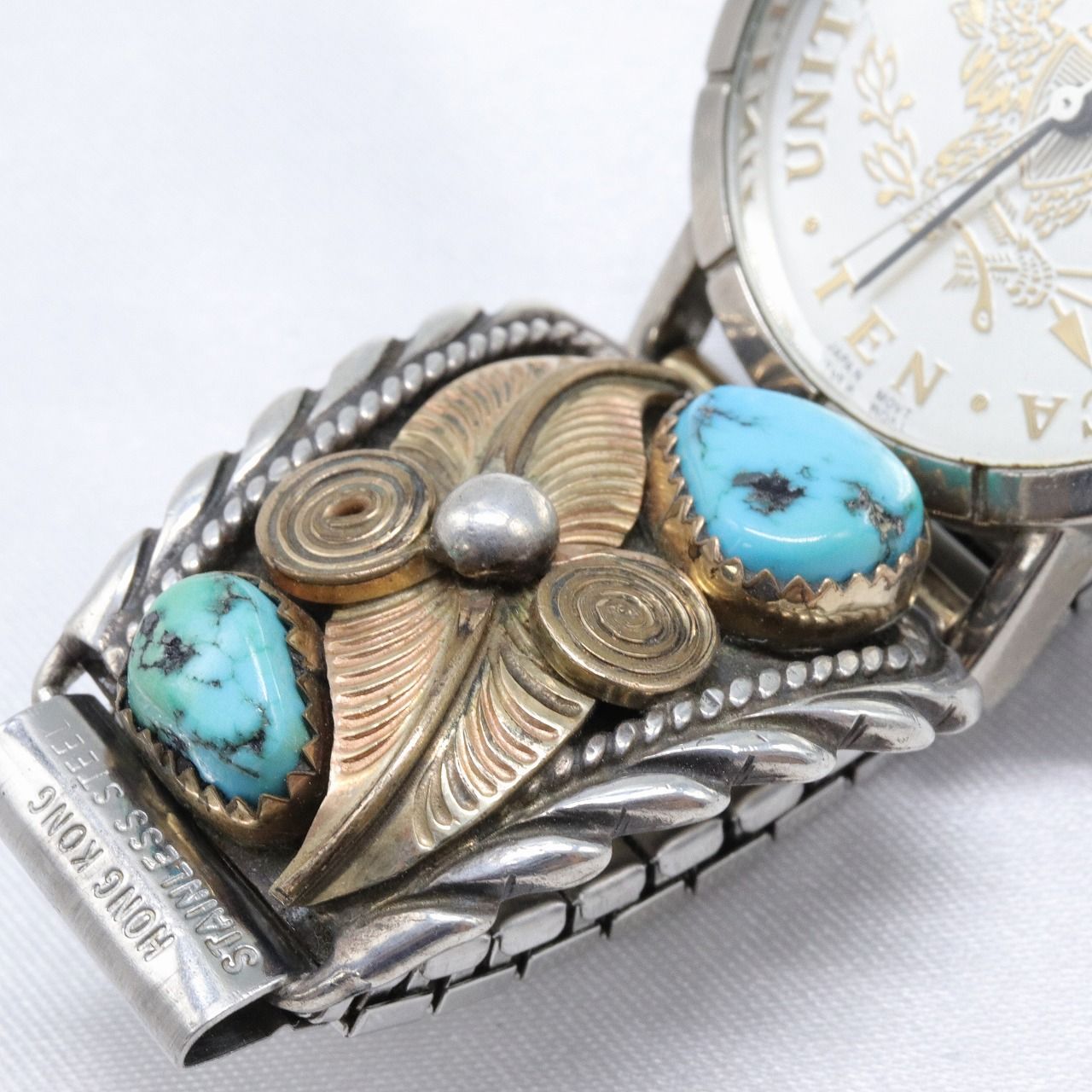 スターリングシルバー バングル　時計 ナバホ族　ターコイズ スターリングシルバー バングル 時計 ナバホ族 ターコイズ 楽天市場