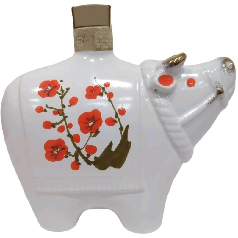 未開栓SUNTORY ROYAL⁄1997 丑（うし）⁄干支ボトル⁄陶器 未開栓干支