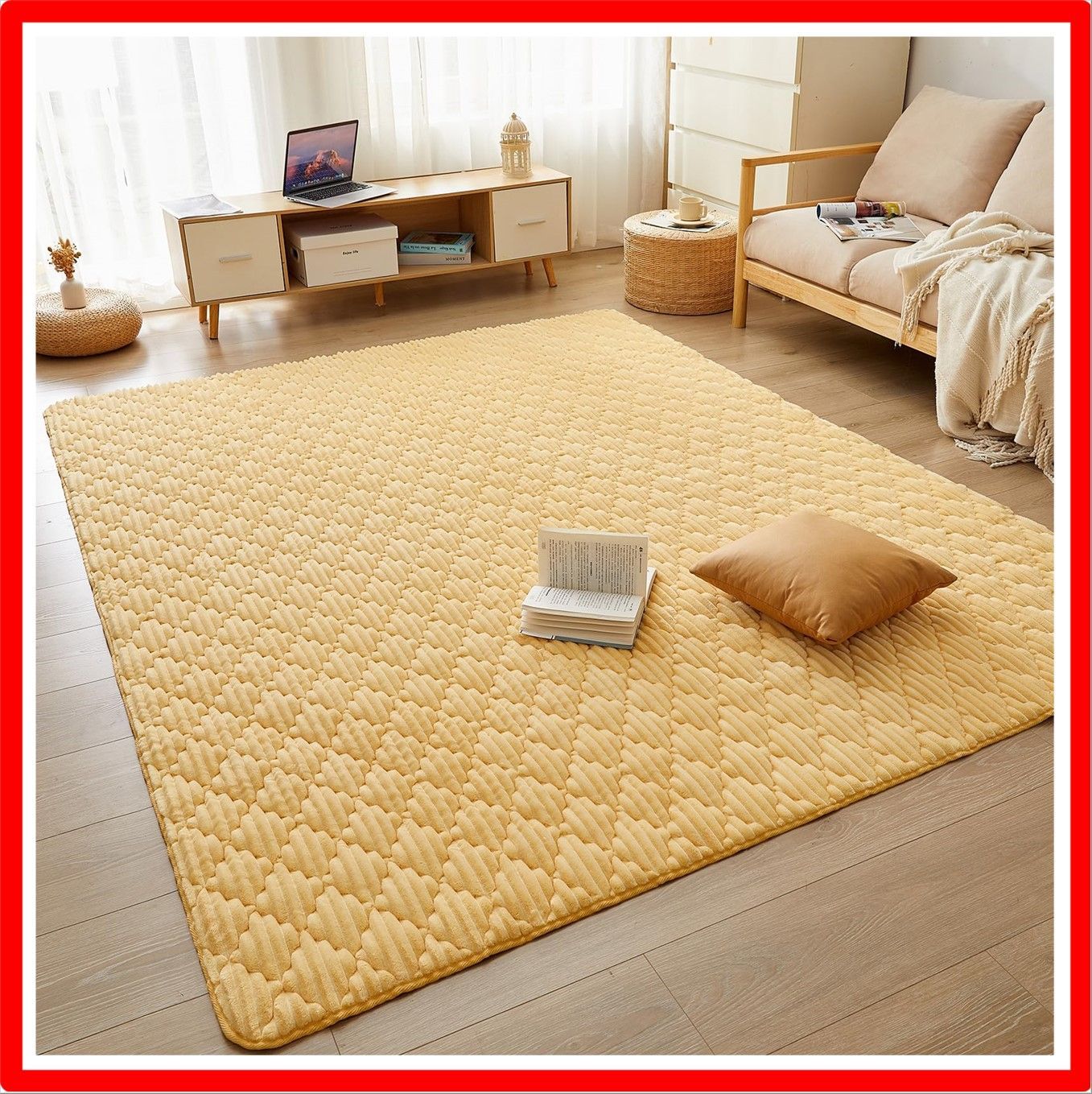 送料無料 】 190×240_ダークイエロー CHOSHOME カーペット ラグ